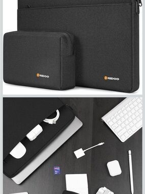 Black Laptop & Accessory Sleeve Set - Protective Tablet Case